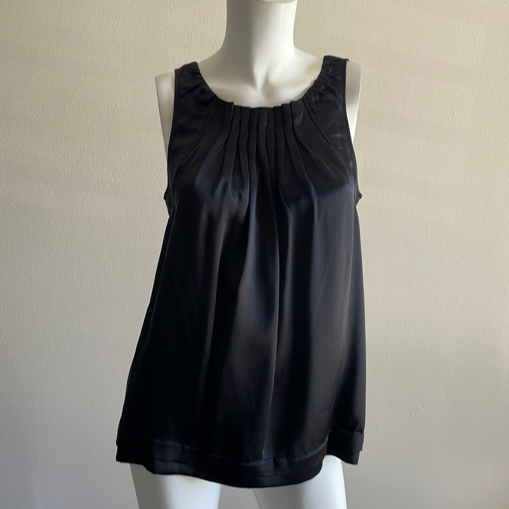 Bcbgmaxazria Black Silk Woven Top